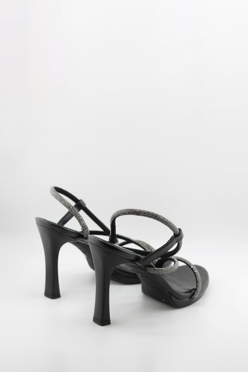 Ragazza Strappy High-Heel Sandal with Rhinestones